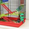 Cage for Hamsters, Mice, and Small Rodents with Tunnel, Feeder, Wheel, and Toy, 47 X 30 X 59 Cm, Red