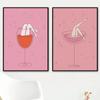 Funny Leg Lets Drink Pink Wine Cocktail Martini Posters Canvas Paintiing Nordic Wall Art Picture For Living Room Home Decor
