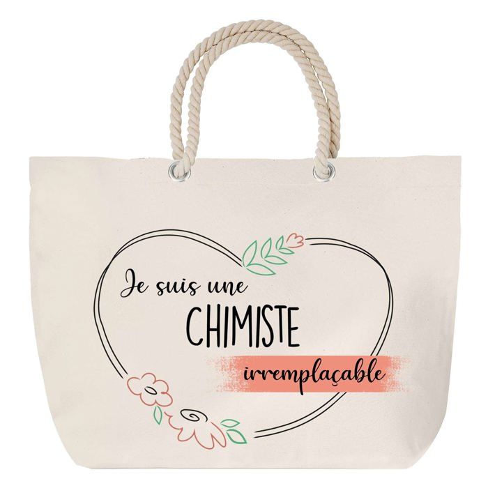 Sac de plage avec anse corde Chimiste Irremplaçable Cadeau Anniversaire Noël | Grand Sac de Transport & Sport