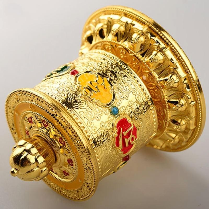 Tibetan Prayer Wheel Table Prayer Wheel Buddhas Scriptures Prayer Wheel for Praying Blessing Meditations Healings Yogas