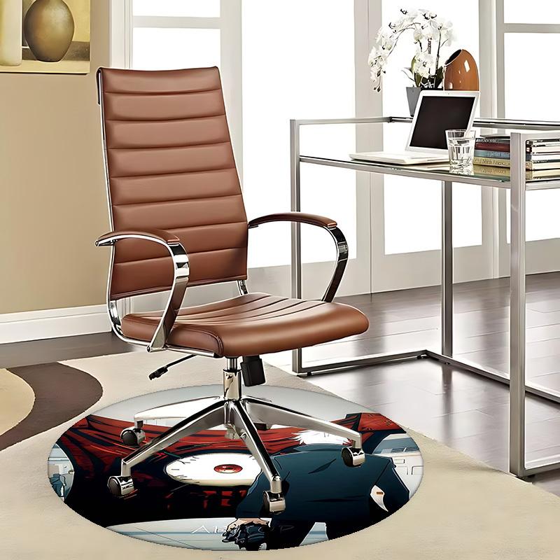 

1pc Anime Design Round Carpet - Tokyo Ghoul Theme Chair Mat for Office, Home Decor, Living Room 80cm