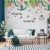 Large Green Plant Baseboard Wall Stickers Modern Nordic Living Room Bedroom Foyer Door Window Decoration Vinyl Mural Art Decals Stickers