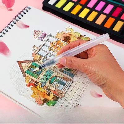 Akvarelové štětcové fixy, Sada akvarelových štětců, Vodní štětec Akvarelové fixy, Plnitelný štětcový fix pro malířské fixy