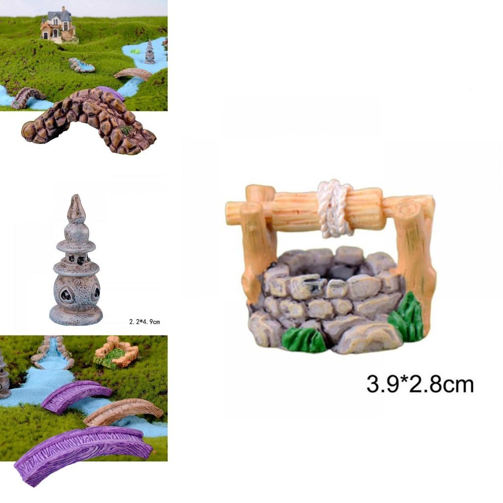 Stunning Garden Diy Fairy Miniature Water Well Bridge Lighthouse Craft Decoration Set For Enchanting Landscapes