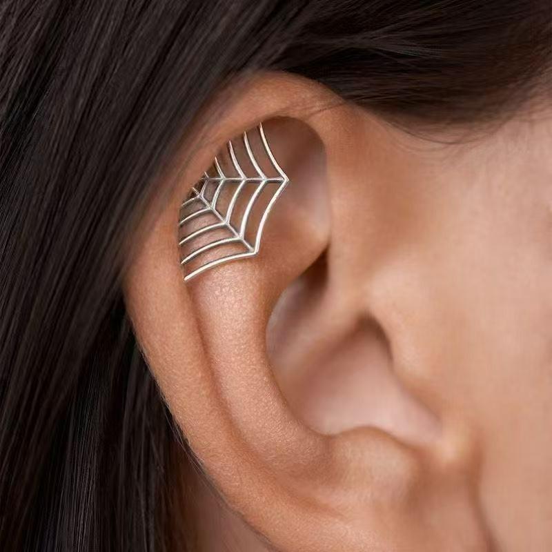 Spider Web Stud Earrings Halloween Gothic Earrings for Men and Women