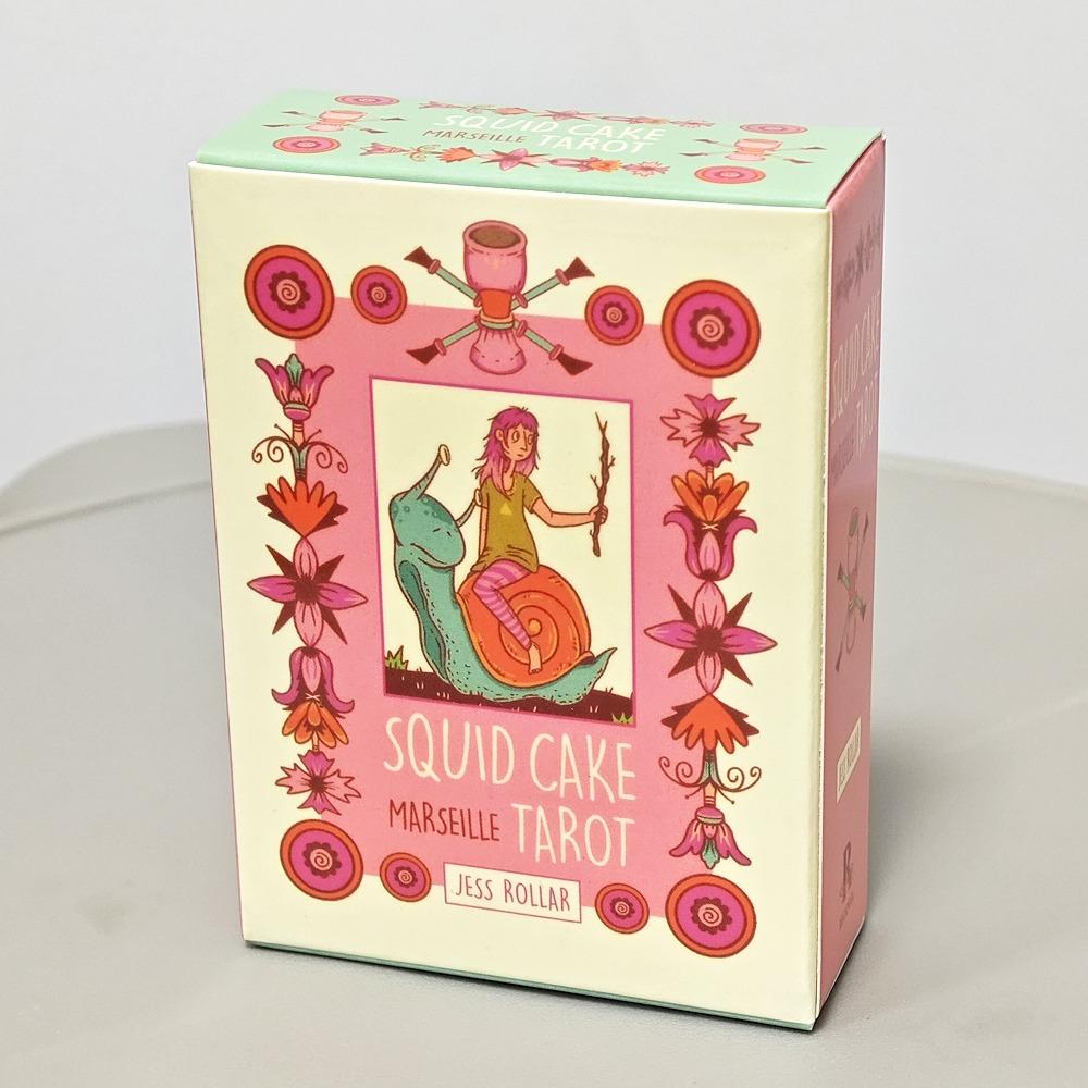 Squid Cake Tarot 9*6.5cm 78 Card Deck with Knights Riding Creatures, Quirky Faces and A Delicious Colour Palette