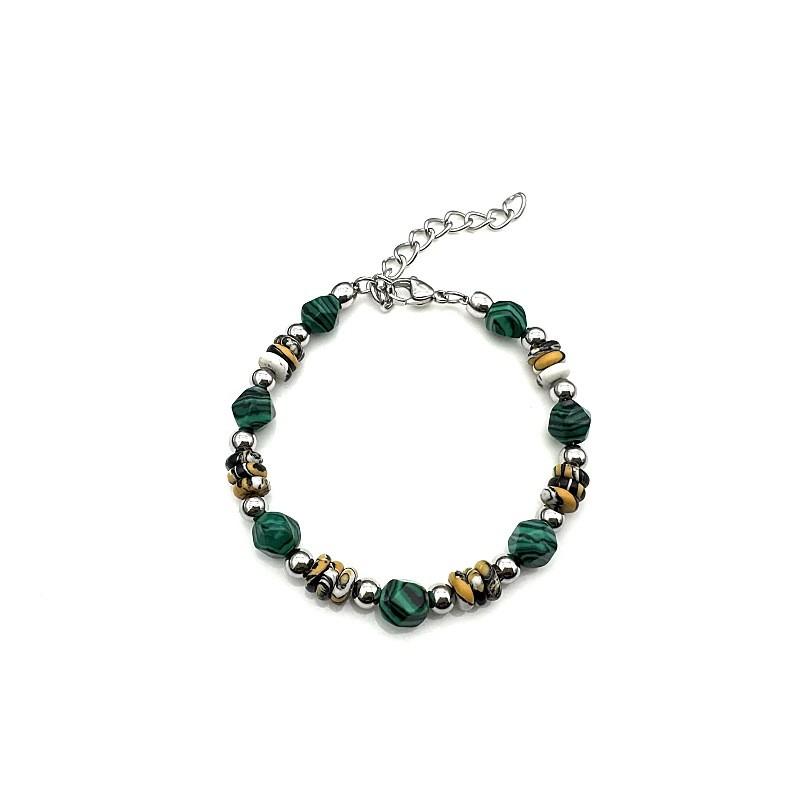 Vintage Malachite Beaded Bracelet For Men Women Handmade Geometric Jewelry Gift For Summer 2025