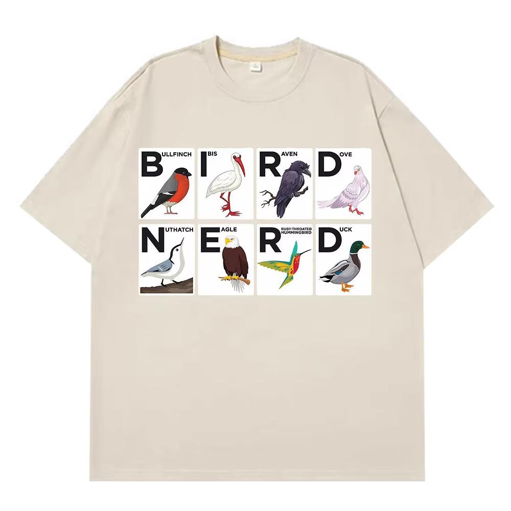 Bird Nerd Watching Vintage Retro Birdwatching Watcher Funny TShirt Men Women Harajuku Casual pure Cotton Tshirts Fashion Top