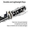 WUQIMUSC Beginner Clarinet, Bb Key, for Students and Adults, Ebonite Wood, Nickel Plated Keys, 2 Barrels, Reed, Accessories (Bb Key Clarinet)