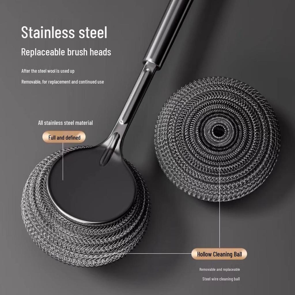 Stainless Steel Long Handle Pot Scrubbing Brush