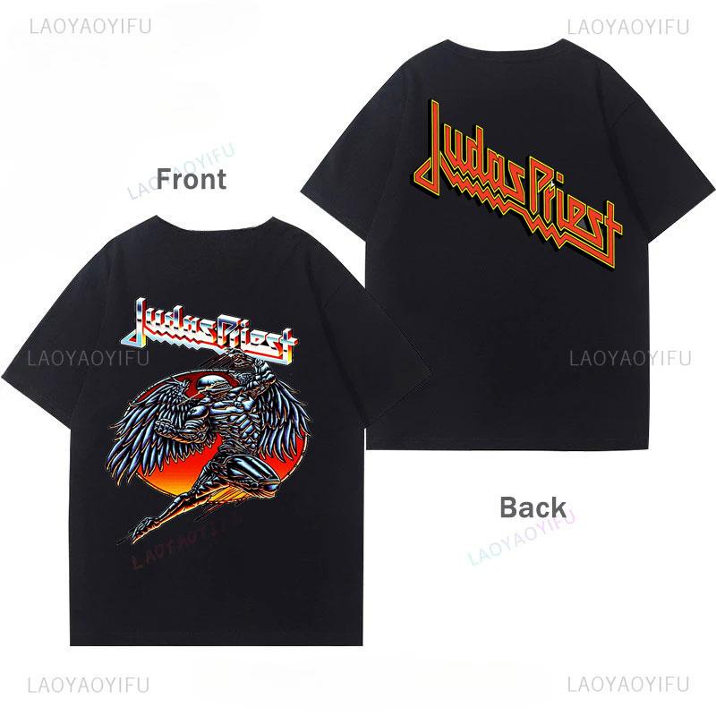 

Camiseta Judas Priest r Shirt Heavy Metal Band Rob Halford Goth Clothes Men Cotton Crewneck 2-sided Print Tee Camisa Graphic S разноцветный