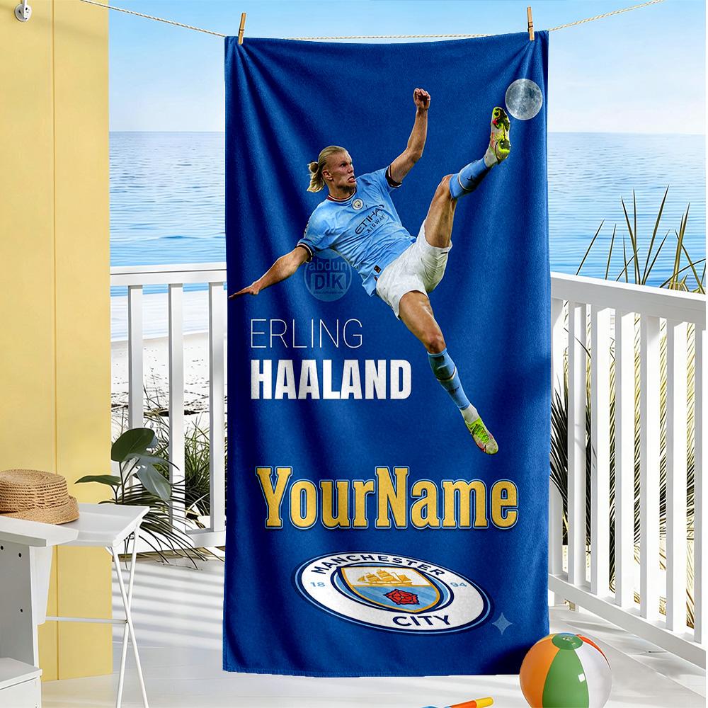 Haaland Customized Name Beach Towel Super Soft & Absorbent Perfect for Traveling Yoga Camping and Swimming