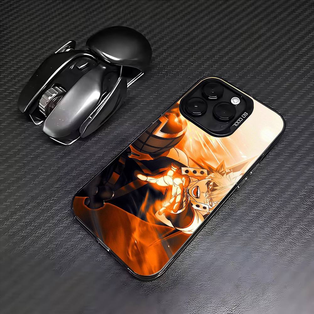 Bakugo A-Anime K-Katsuki Phone Case For iPhone 17,16,15,14,13,12,11 Plus,Pro Max,Colored Silver Phone Case
