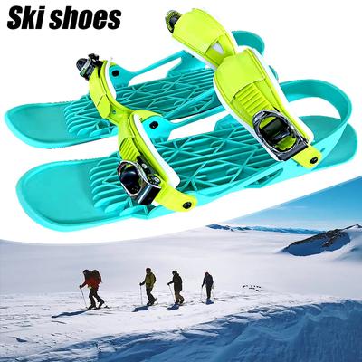 1 Pair Mini Ski Skates Snow Short Skiboard Adjustable Bindings Skiing Shoes Outdoor