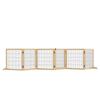 Wooden Pet Gate, Freestanding Dog Security Barrier with Two Support Feet - Natural Tone