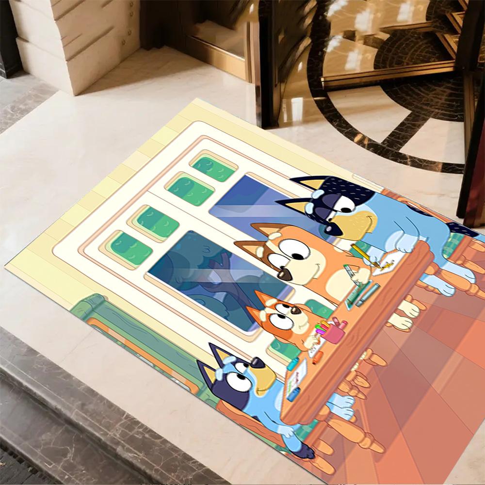 Bluey's Colorful Pals Carpet Suitable for Foyer Playrooms Dining Room Study room Antislip Carpet Office home decor Gift for Festivals