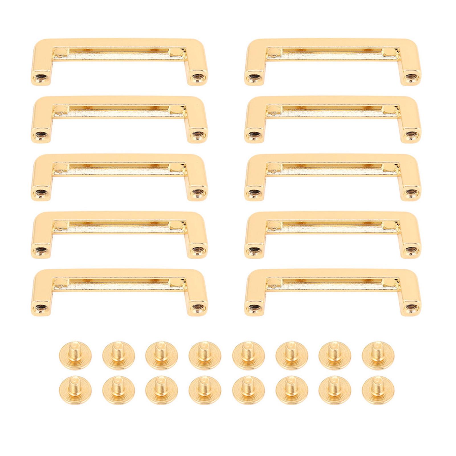 

10 комплектов крепежных заклепок 23x7x6 мм, плоские пряжки-арки и крестовой винт 5,5 мм для кожаных изделий Gold