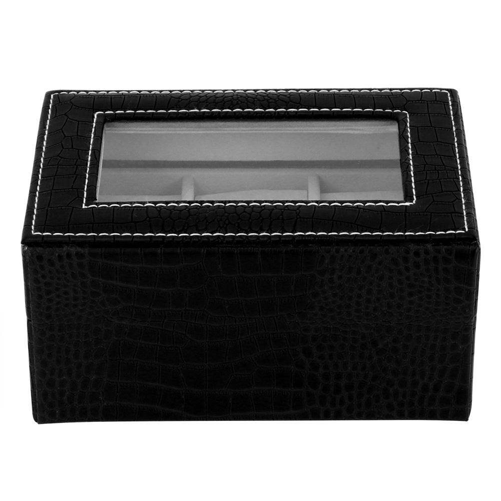 Portable Retro Style Jewelry Storage Box Case Rings Display Organizer (Black)