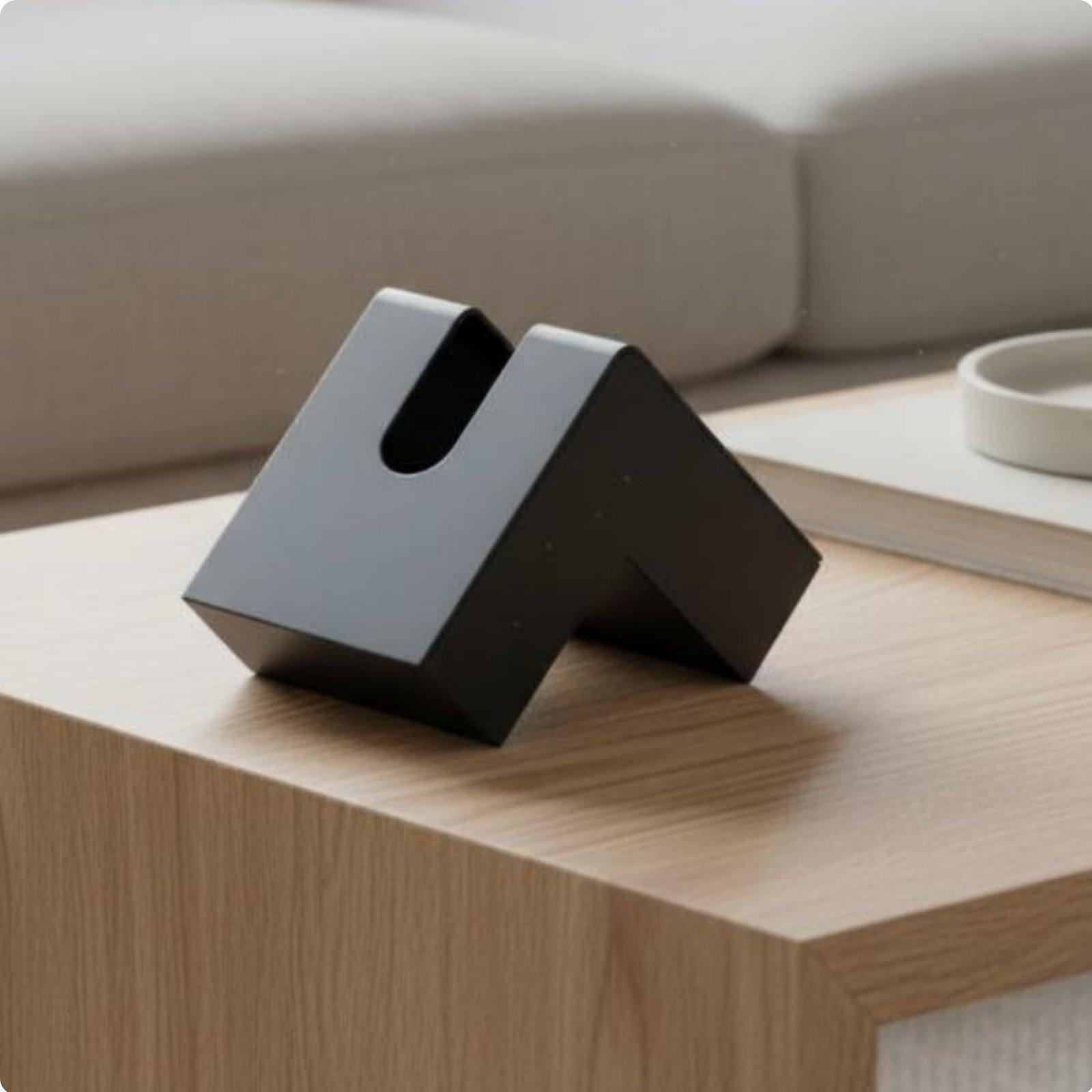 L-Shaped Tissue Box Multi-Functional Design Desktop Napkin Case Corner Tissue Holder Space Saving Household Storage Easy Refill чёрный