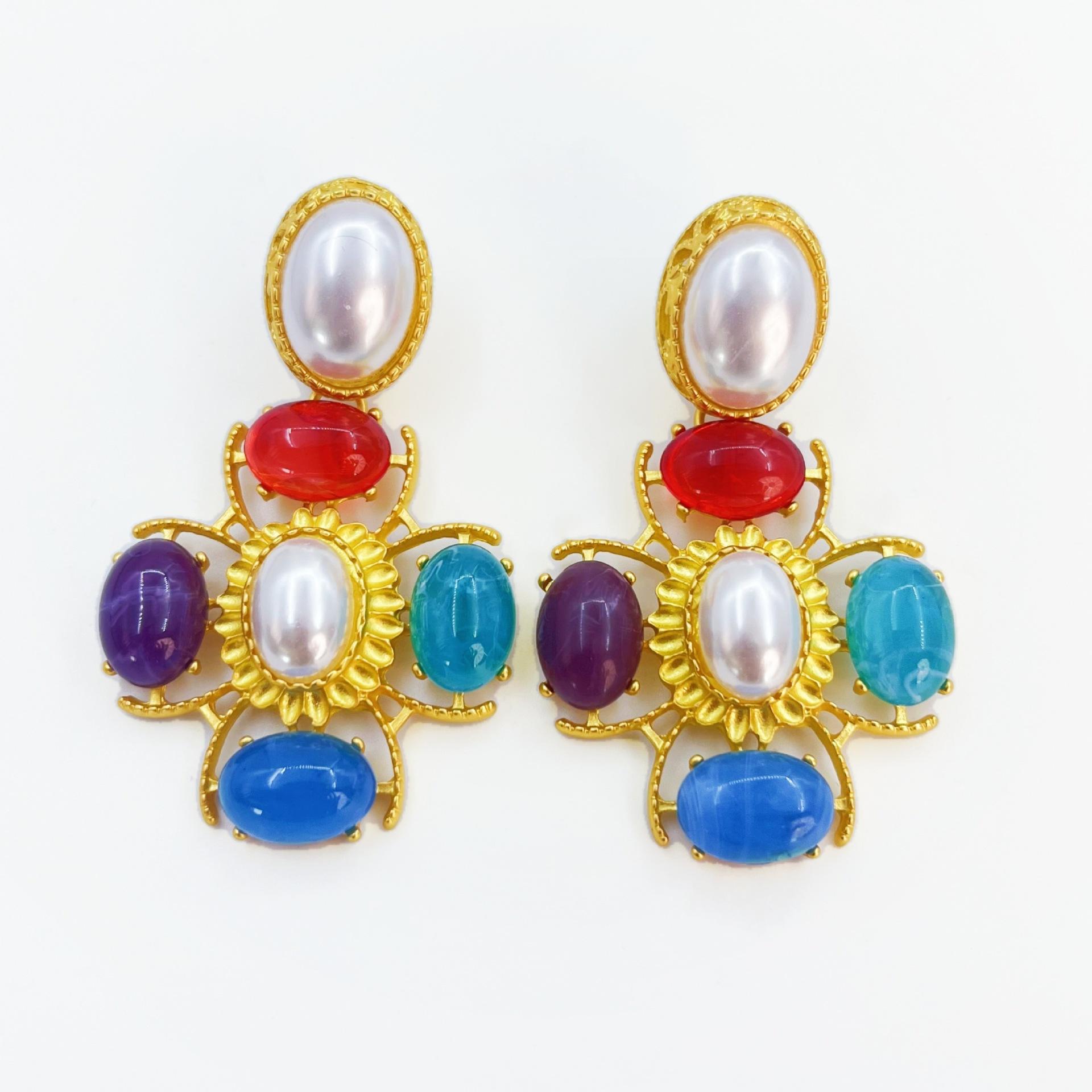 

Французские литературные и ретро-серьги в форме креста, французский придворный стиль, индивидуальный дизайн, серьги для женщин