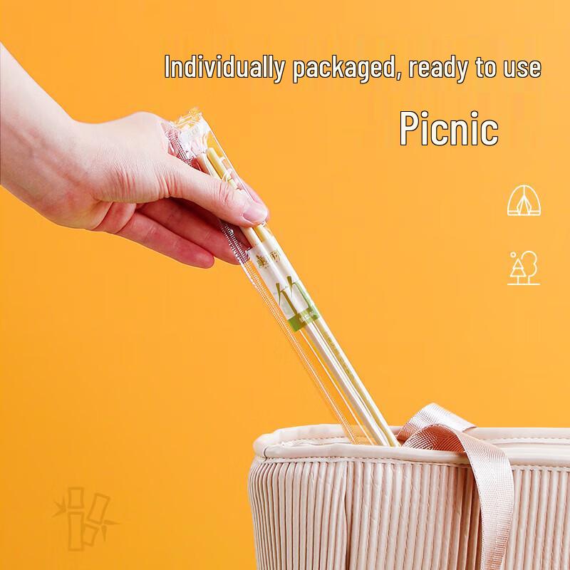 Meiliya Individually Wrapped Disposable Round Bamboo Chopsticks, 160 Pairs