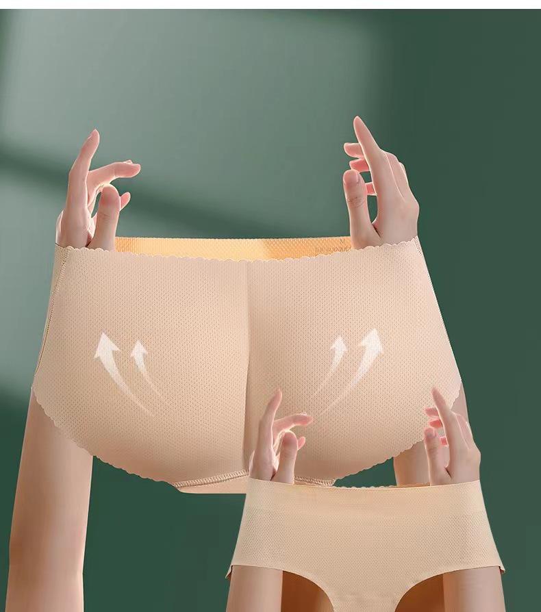 High-Waist Seamless Padded Buttocks Enhancer with Breathable Abdomen Support for Women