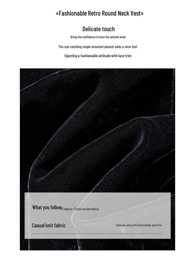 Women's Color-block Single-breasted Velvet Layered Vest