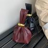 Fashion Designer Women's Small Handbag Soft Leather Pleated Ladies Mini Clutch Bag Female Party Evening Purses Bucket Bag