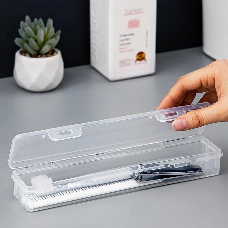 Compact Multifunctional Transparent Toothbrush and Toothpaste Travel Storage Box