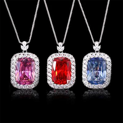Jewelry Copper Bottom Gold-Plated Imitation Color Treasure Temperament Pendant Necklace Main Stone 20 * 28