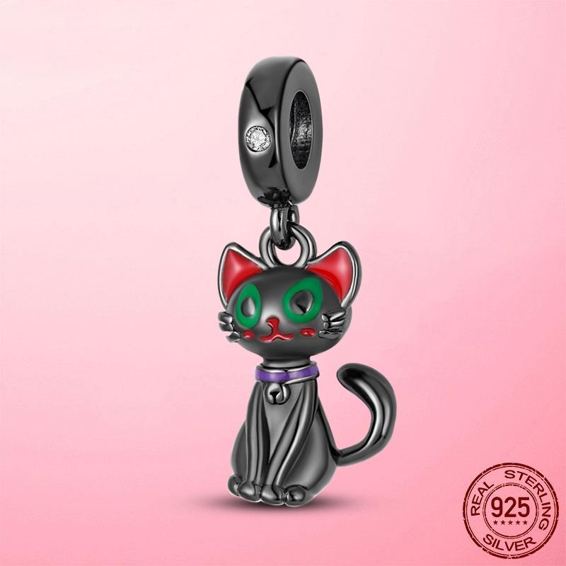 Copper Couple Cat Kitten Pendant In Heart Shape Dangle Charm Bead Charms Accessories Bracelets Bangle Jewellery Anniversary Party