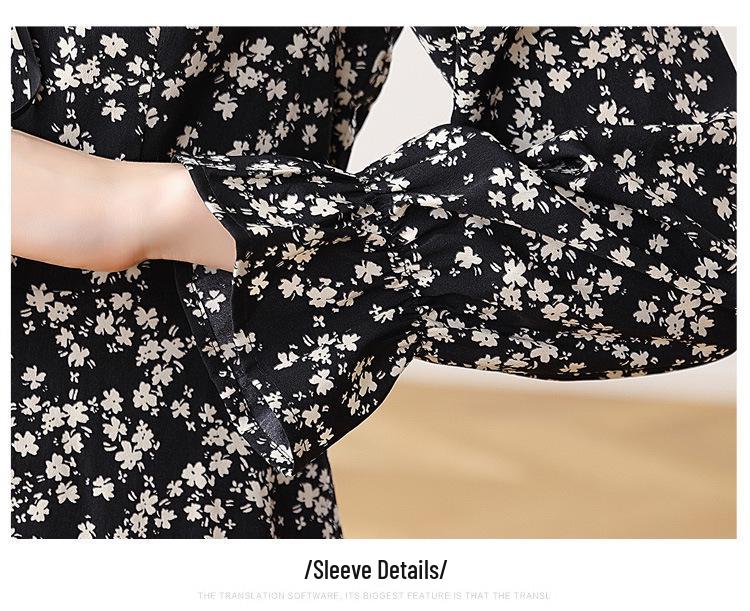 French Retro Fairy-Inspired Slim-Fit Floral Midi Dress for Women