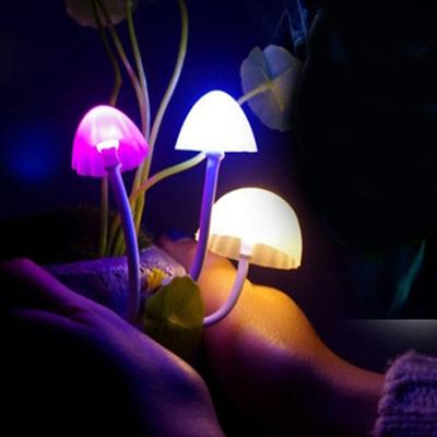Creative Mushroom LED Avatar Night Light Bed Saving Sensor Light Lamp Romantic