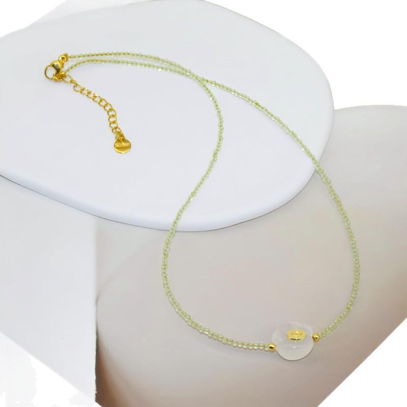 Korean Minimalist Zircon & Crystal Clavicle Necklace with Amethyst & Citrine