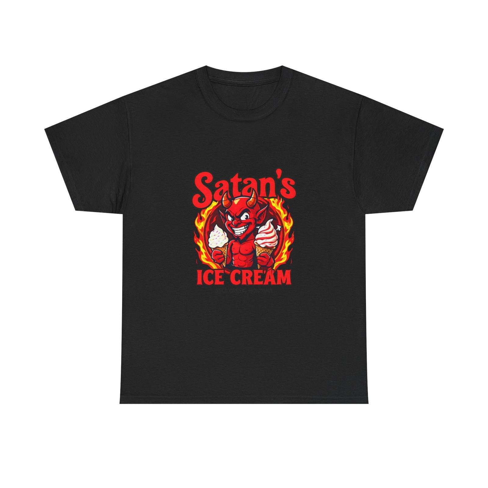 Satan s Ice Cream Tee - Unisex Heavy Cotton Shirt, Graphic Tee, Fun Summer Top XL
