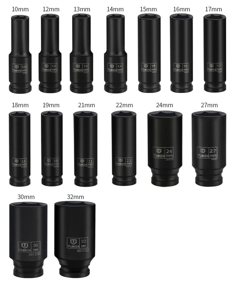 35-Piece 1/2\" Extended Hex Pneumatic Air Wrench Set with Torx Socket Heads (8-32mm) in Iron Box