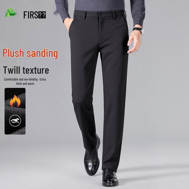 

Shanshan Men s Brushed Fleece-Lined Straight Fit Casual Pants 34