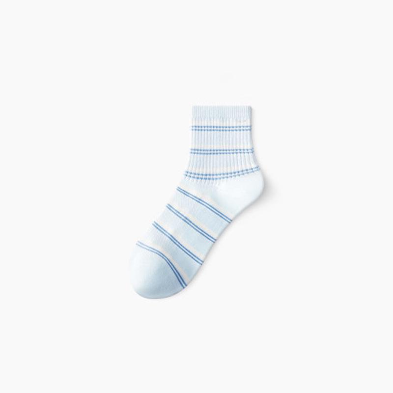 Women's Mid-Calf Odor-Resistant Cotton Socks - Breathable and Thin for Summer