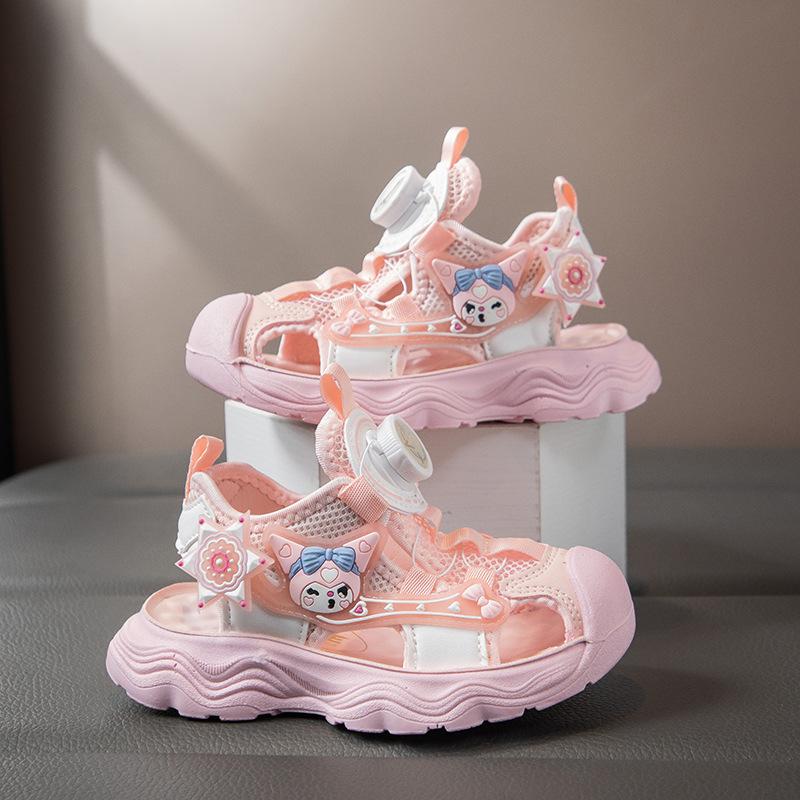 

New Summer Children s Sandals: Comfortable, Fashionable, Casual, Simple Girls Beach Shoes, Korean Style Student Shoes 26Inner Length16.2cm розовый