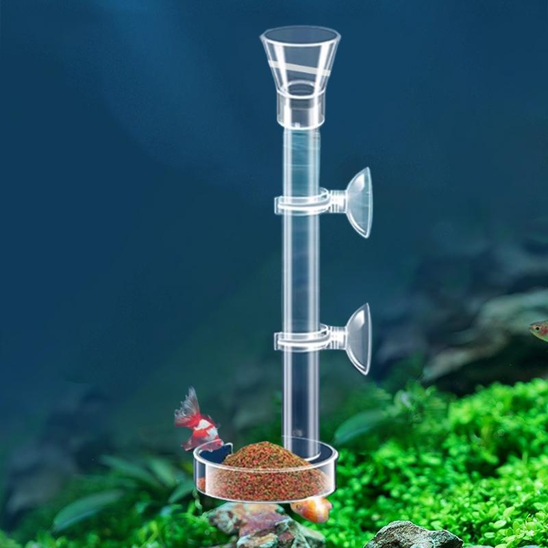 Automatic Fish Feeder Directional Acrylic Clear Suction Cup Dispenser For Vacation Feeding Turtle Shrimp Home Fish Tank