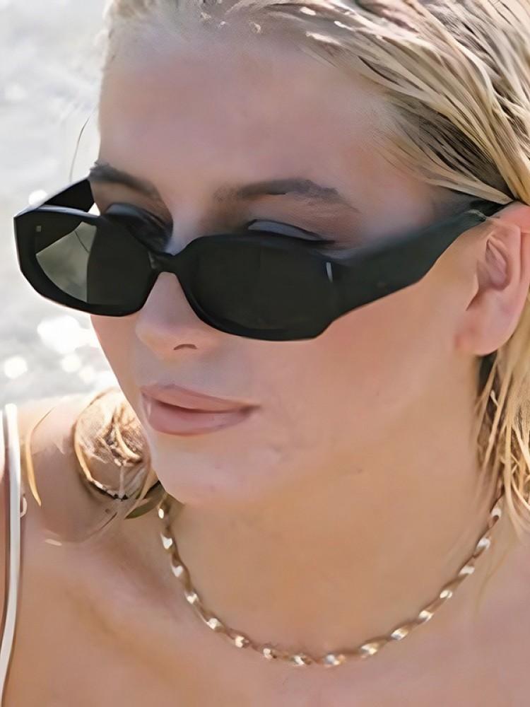 Summer Vintage Rectangle Sunglasses Women Retro Fashion Round Corner Small Square Frame Unisex Youth Trendy Punk Sun Glasses Men