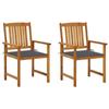 Day and Night - Day and Night Garden Chairs 2 Units Solid Acacia Wood and Cushions