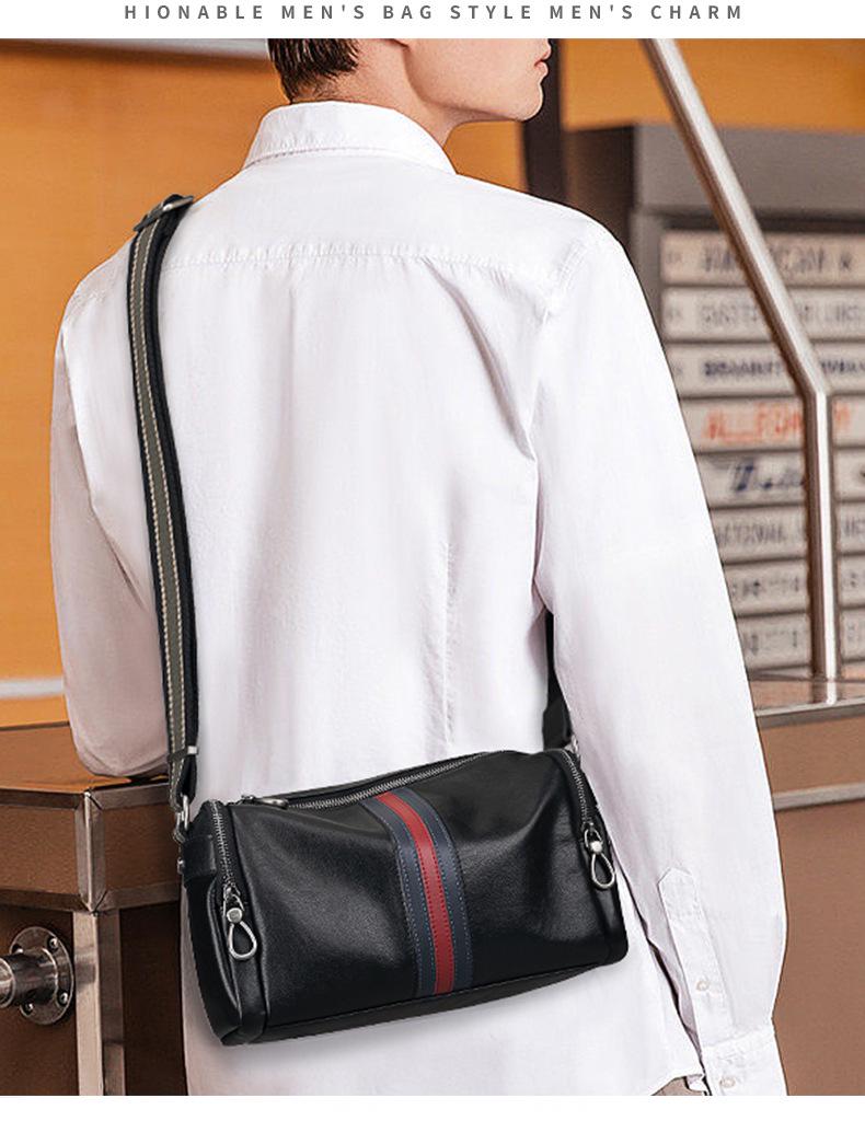 Trendy Men's Genuine Leather Messenger Bag - Casual, Fashionable, First Layer Cowhide Small Shoulder Bag