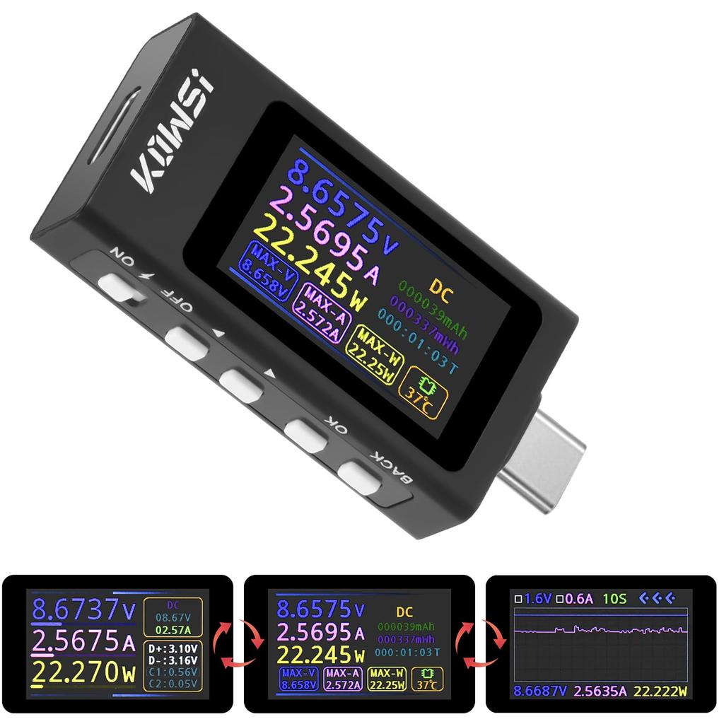 DiyStudio 280W USB Checker Current Voltage Checker Dual USB Tester