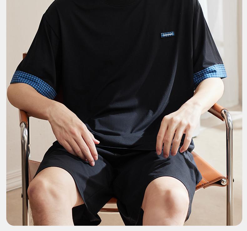 Xuanliang 2026 New Men's Summer Sleepwear Thin Modal Cotton Short Sleeved Shorts Casual Cool Home Clothing Set