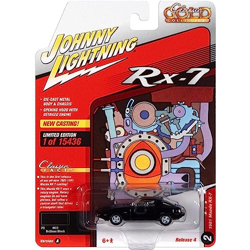 Johnny Lightning JLCG027 Классическое Золото VER. Mazda RX-7 Maya Brilliant Black 1981 года