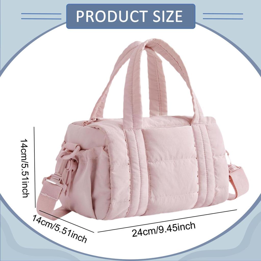 Simple Puffer Tote Bag Organizer Compartments Stylish Shopper Shoulder Bag for Women Work Daily Use