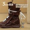 Retro boxing boots women's spring and autumn new Maillard style outdoor women's boots boots street shot medium tube fashion boots