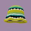 2023 Autumn New Crochet Korean Handmade Bucket Hat Women Weaving Knitted Hat Y2k Fashion Flowers Autumn Winter Beanies Basin Cap