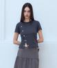 INSTANTFUNK Snap Button T-Shirt - Charcoal